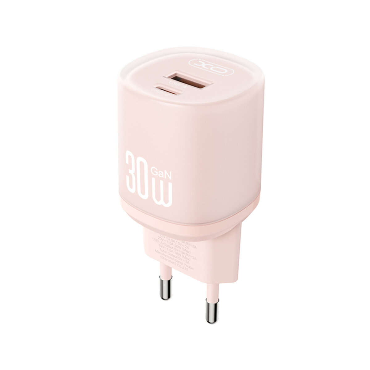 Мережевий зарядний пристрій XO L151 30W 1USB-A+1USB-C pink (XO-L151-Pink) дивитися фото №1