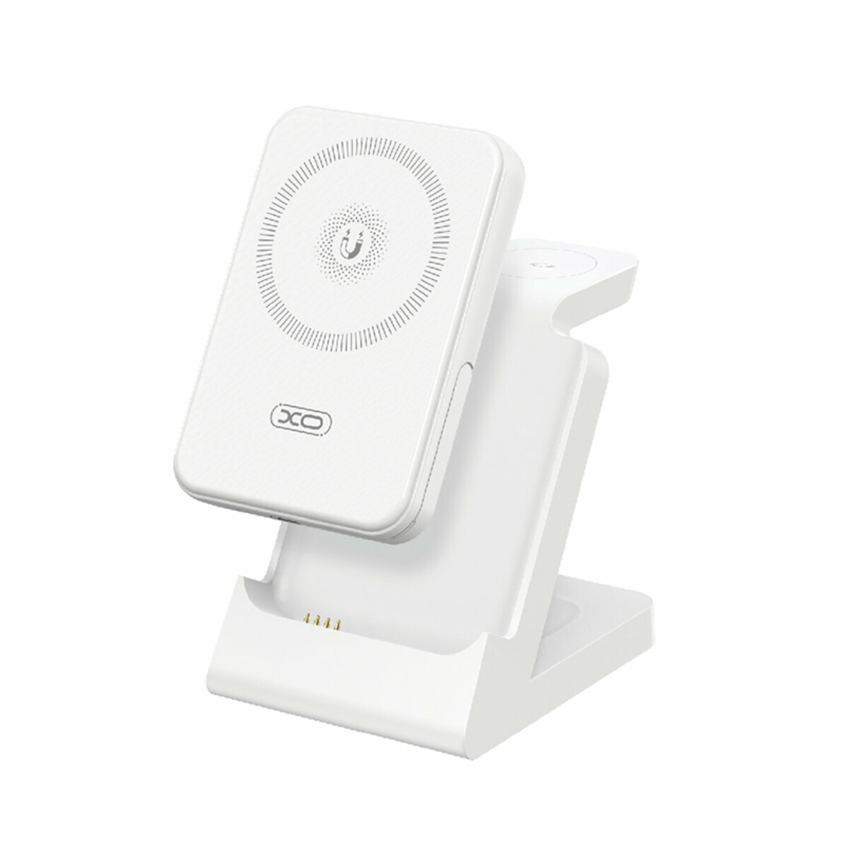 Бездротовий зарядний пристрій XO CX033 3в1 Power bank + Watch Charger + Headphone білий (XO-CX033) дивитися фото №1