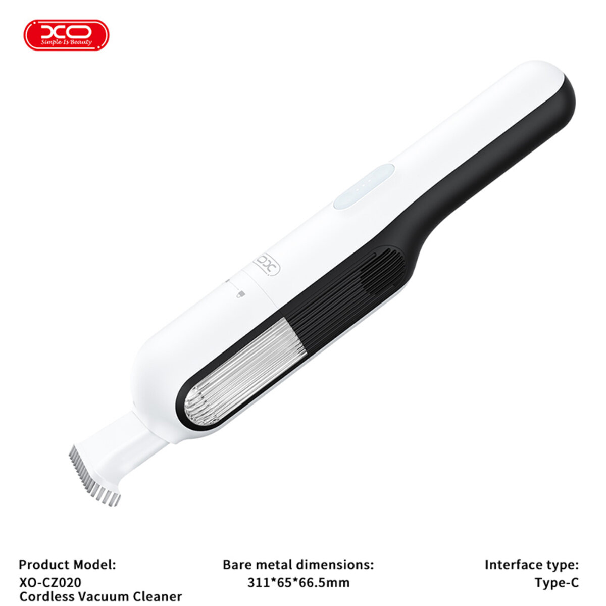 Пилосос портативний XO CZ020 65Вт акумуляторний білий (XO-CZ020) дивитися фото №3