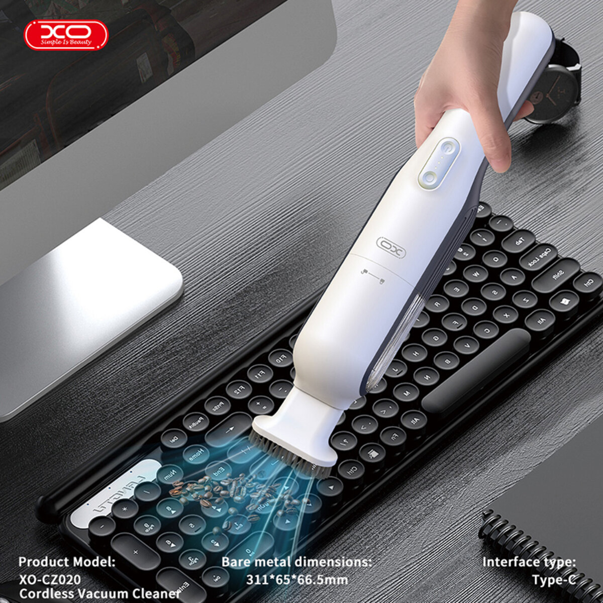 Пилосос портативний XO CZ020 65Вт акумуляторний білий (XO-CZ020) дивитися фото №5