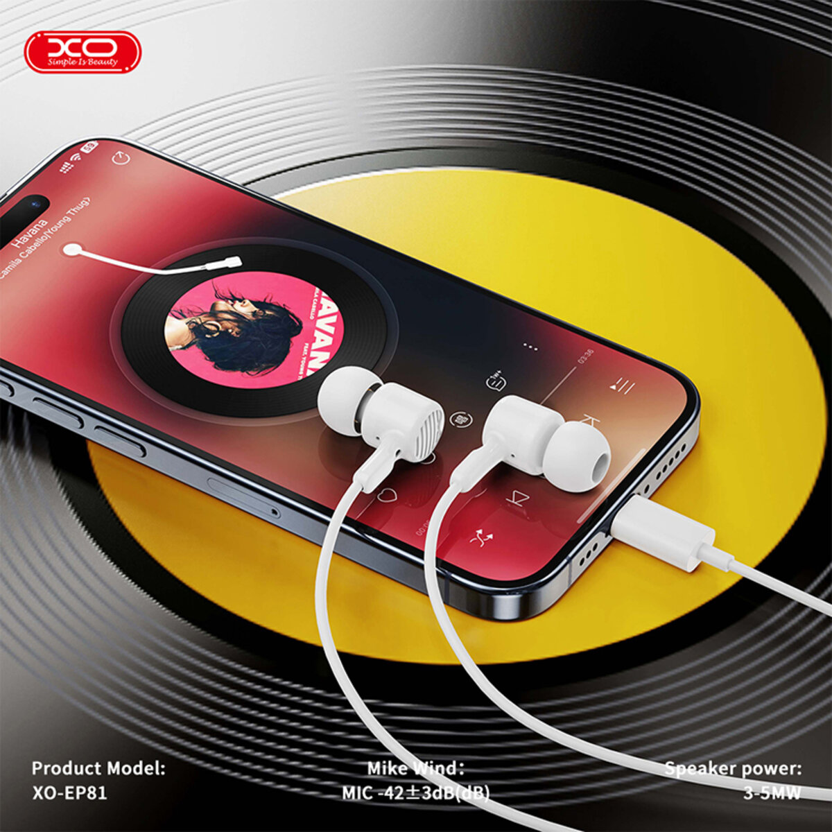 Навушники дротові XO EP81 Sunflower In-Ear Type-C білі (XO-EP81-White) дивитися фото №4
