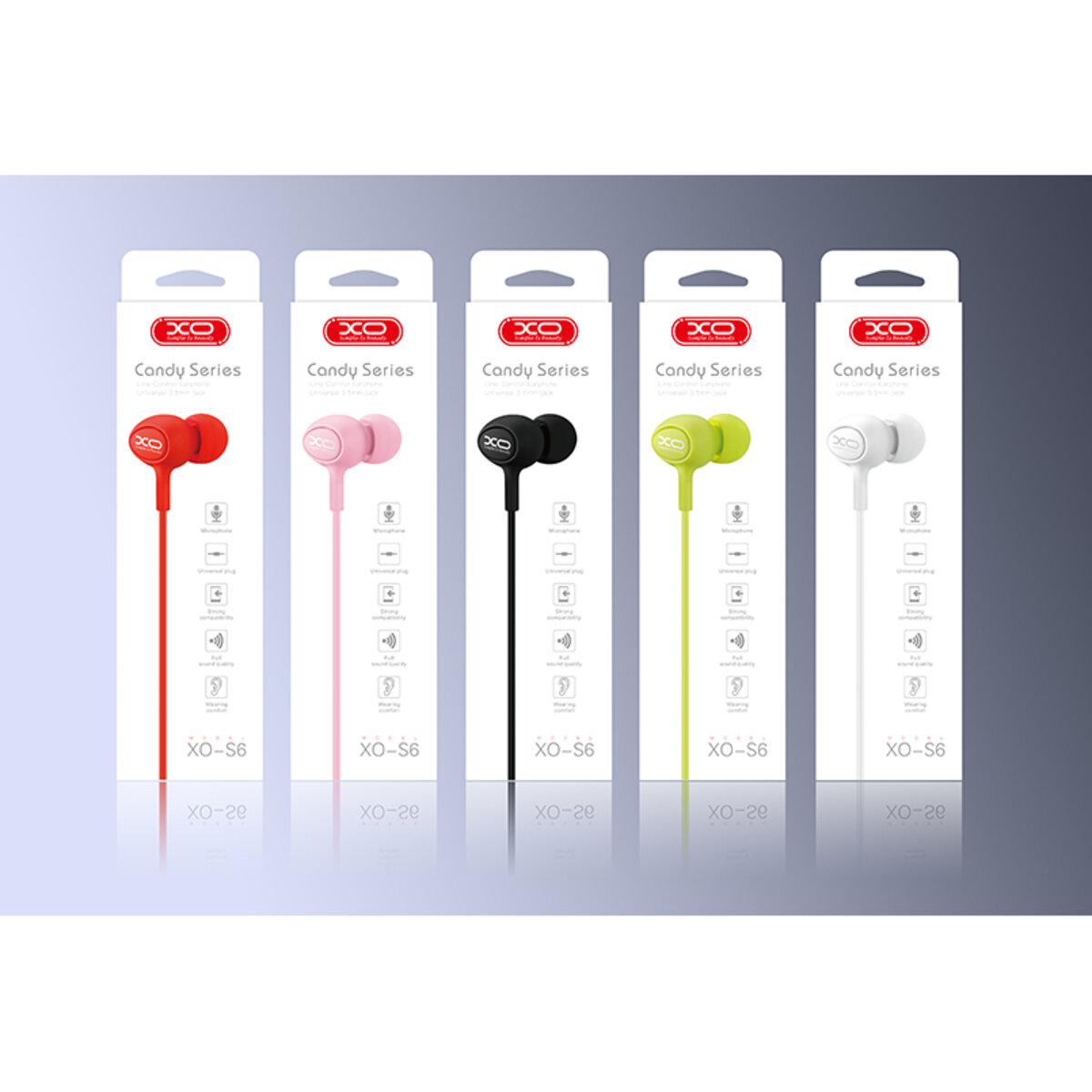 Навушники дротові XO S6 Candy білі (XO-S6-White) дивитися фото №2