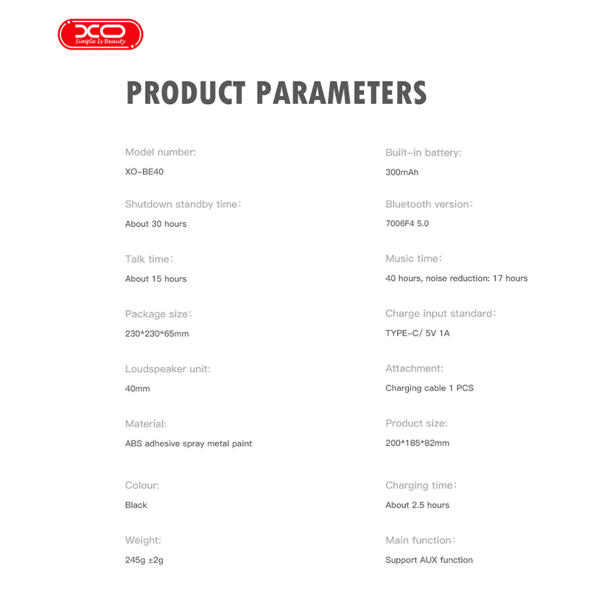 Бездротові навушники XO BE40 Magic God чорні (XO-BE40-Black) дивитися фото №7