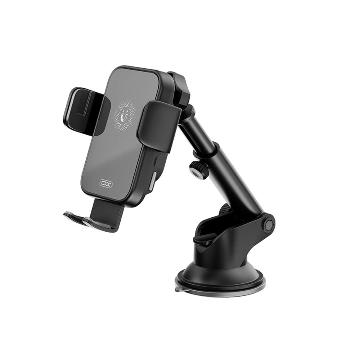 Держатель телефона автомобильный XO с беспроводной зарядкой WX036 Automatic Arm Clamp Type Wireless черный (XO-WX036) смотреть фото №1