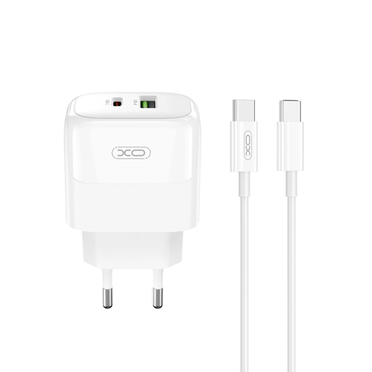 Мережевий зарядний пристрій XO L138 PD30W/QC18W 1USB-A+1USB-C + Type-c кабель білий (XO-L138+C) дивитися фото №1