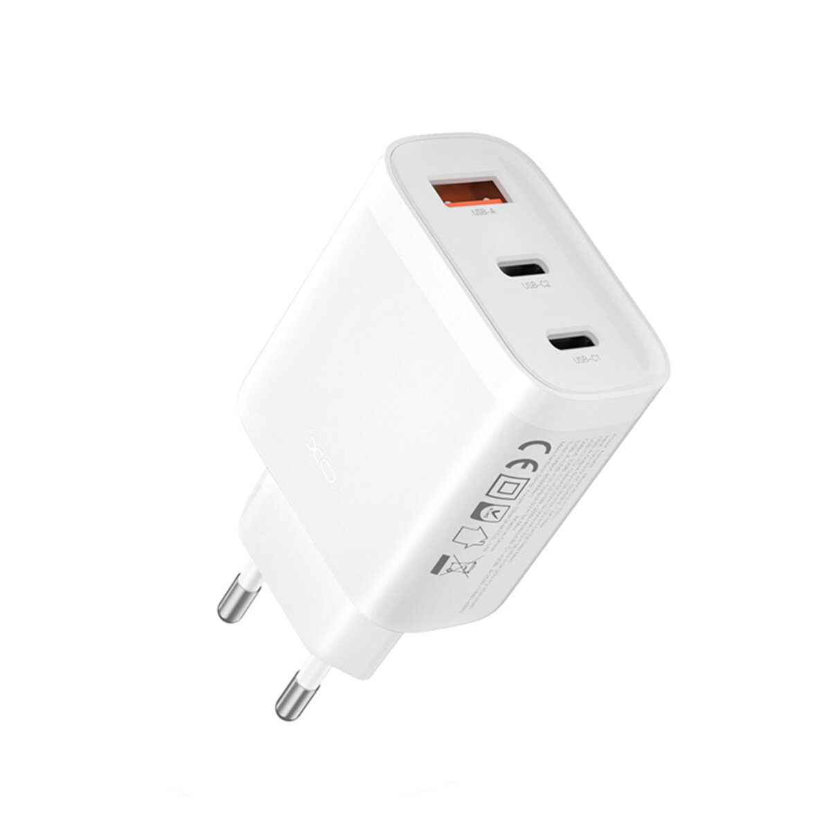 Мережевий зарядний пристрій XO L117 PD45W/QC18W 2USB-C+1USB-A білий (XO-L117) дивитися фото №3