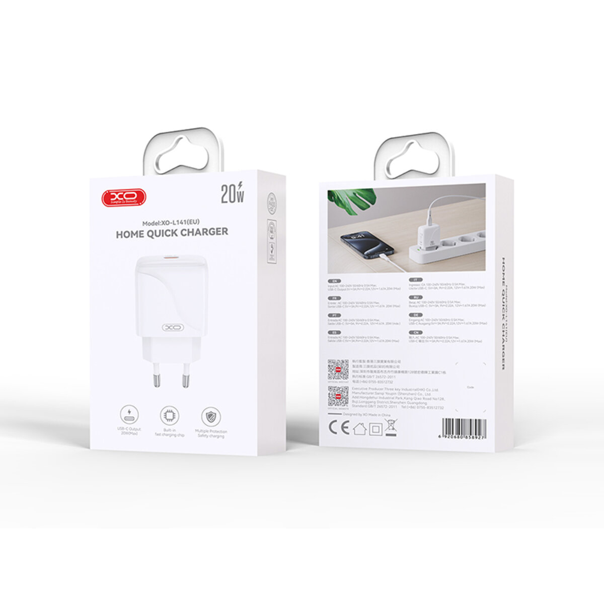 Мережевий зарядний пристрій XO L141 USB-C 20W білий (XO-L141) дивитися фото №7