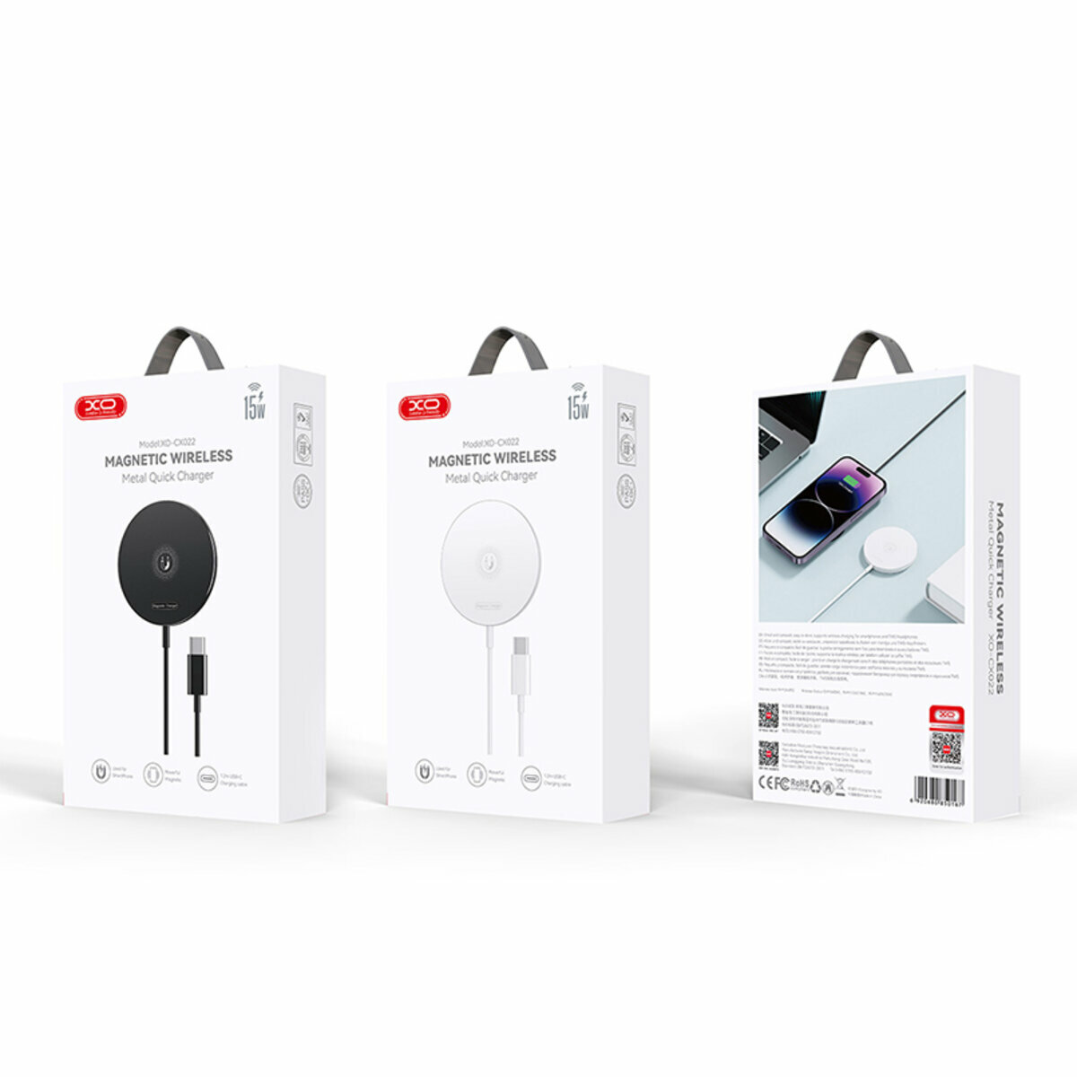 Бездротовий зарядний пристрій XO CX022 Magnetic Wireless Charger Type-C чорний (XO-CX022-Black) дивитися фото №3