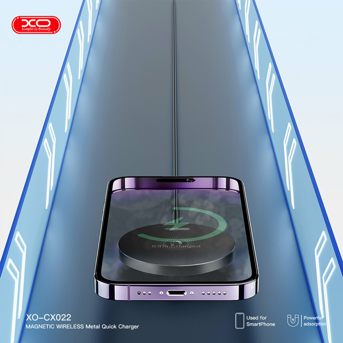 Бездротовий зарядний пристрій XO CX022 Magnetic Wireless Charger Type-C чорний (XO-CX022-Black) дивитися фото №4