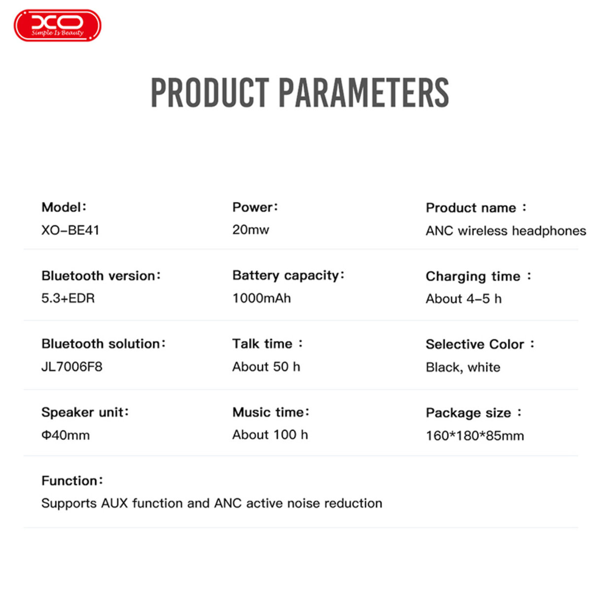 Бездротові навушники XO BE41 Star Mist чорні (XO-BE41-Black) дивитися фото №5
