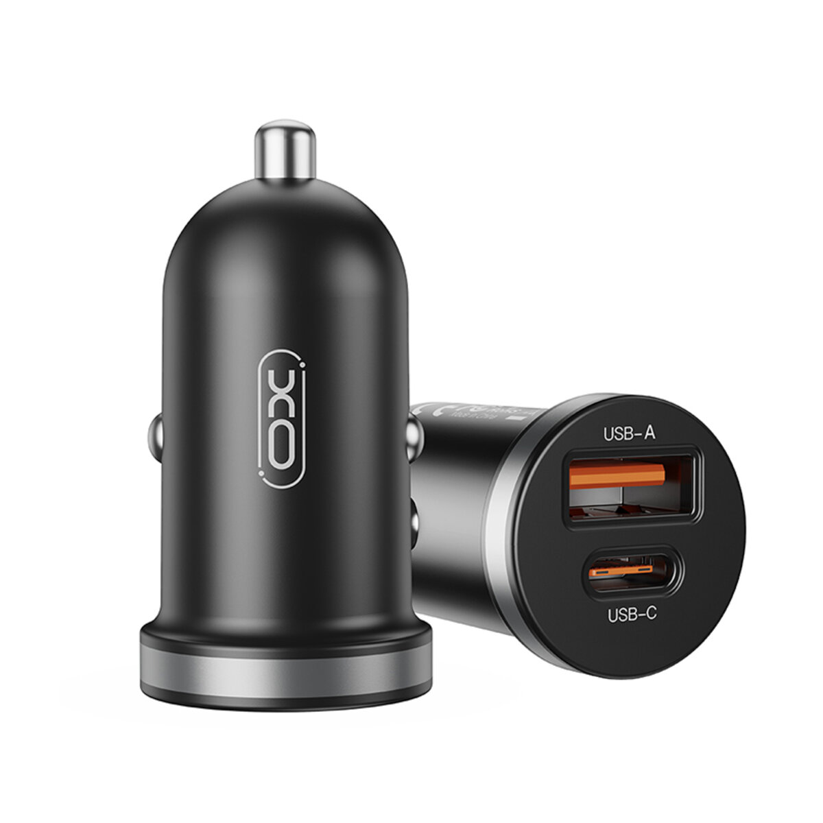 Автомобільний зарядний пристрій XO CC56 Plastic mini 30W+ Lightning кабель чорний (XO-CC56+L-black) дивитися фото №2