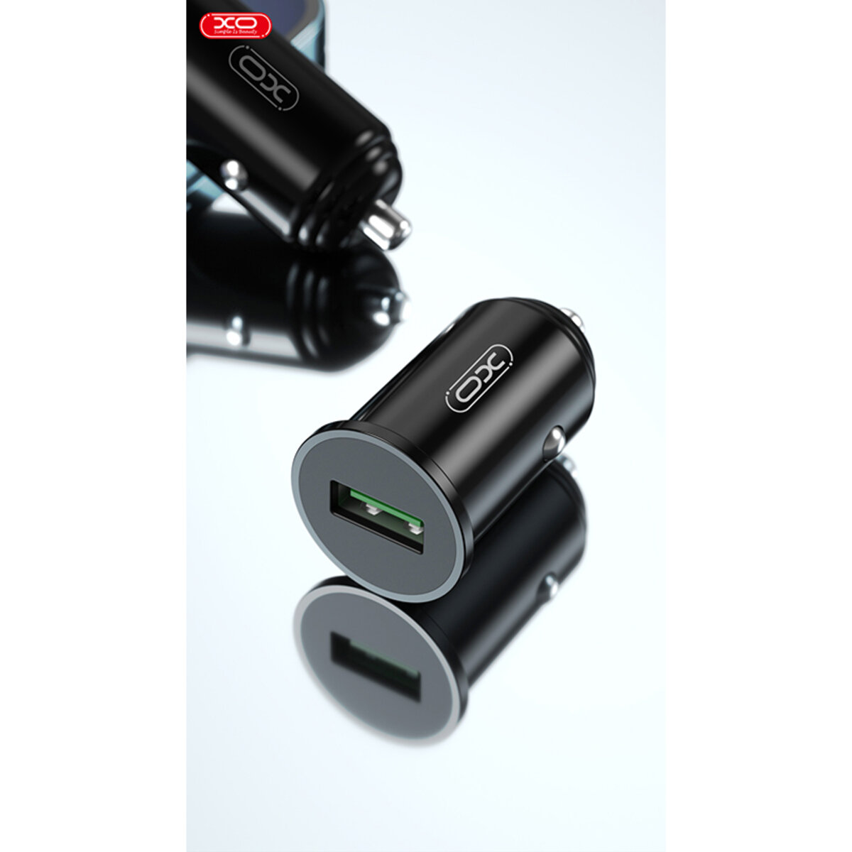 Автомобільний зарядний пристрій XO TZ12 QC3.0 18W + Lightning кабель чорний (XO-TZ12+L) дивитися фото №7