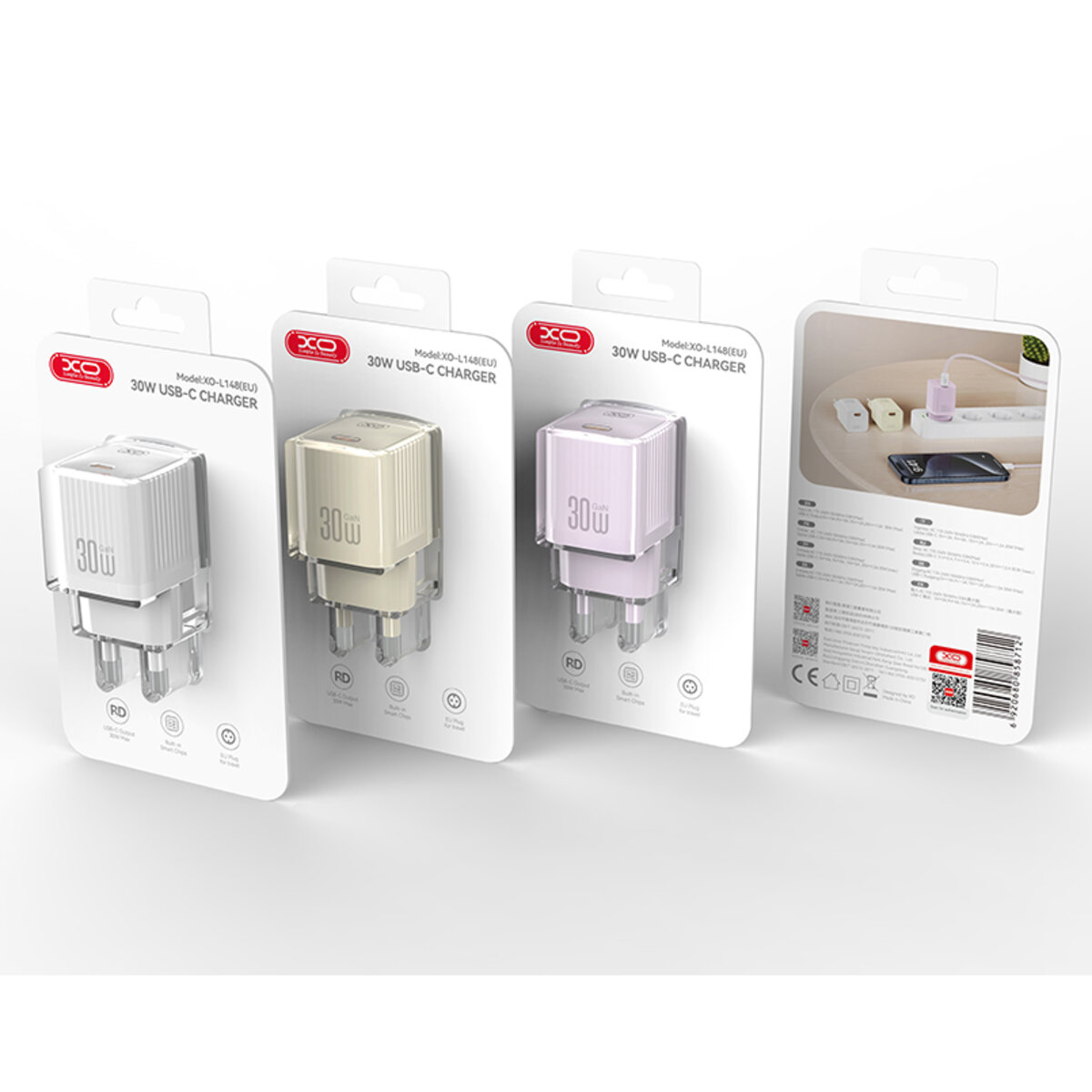 Мережевий зарядний пристрій XO L148 PD30W USB-C білий (XO-L148) дивитися фото №5