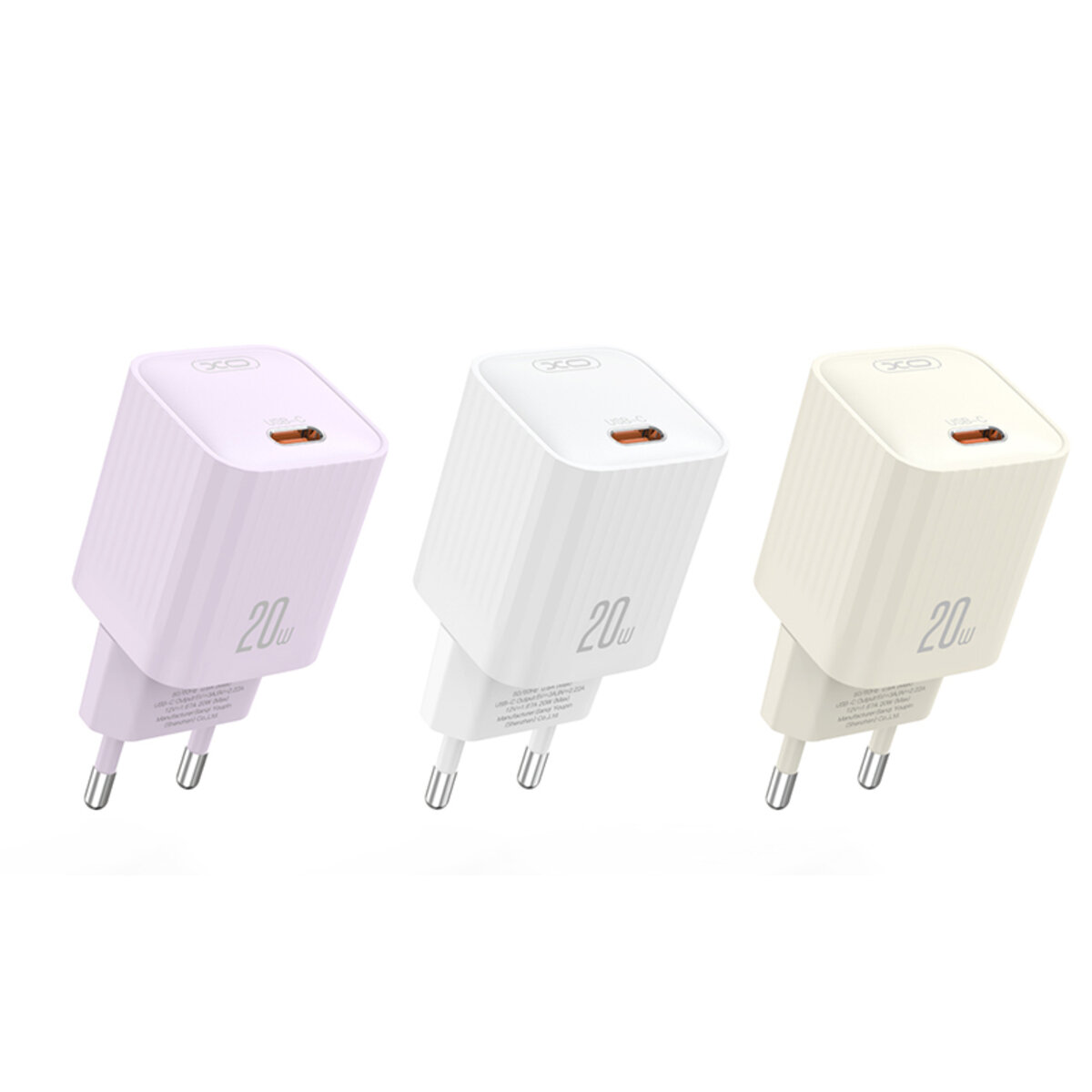 Мережевий зарядний пристрій XO L146 PD20W Single USB-C + Lightning cable білий (XO-L146+L-White) дивитися фото №4