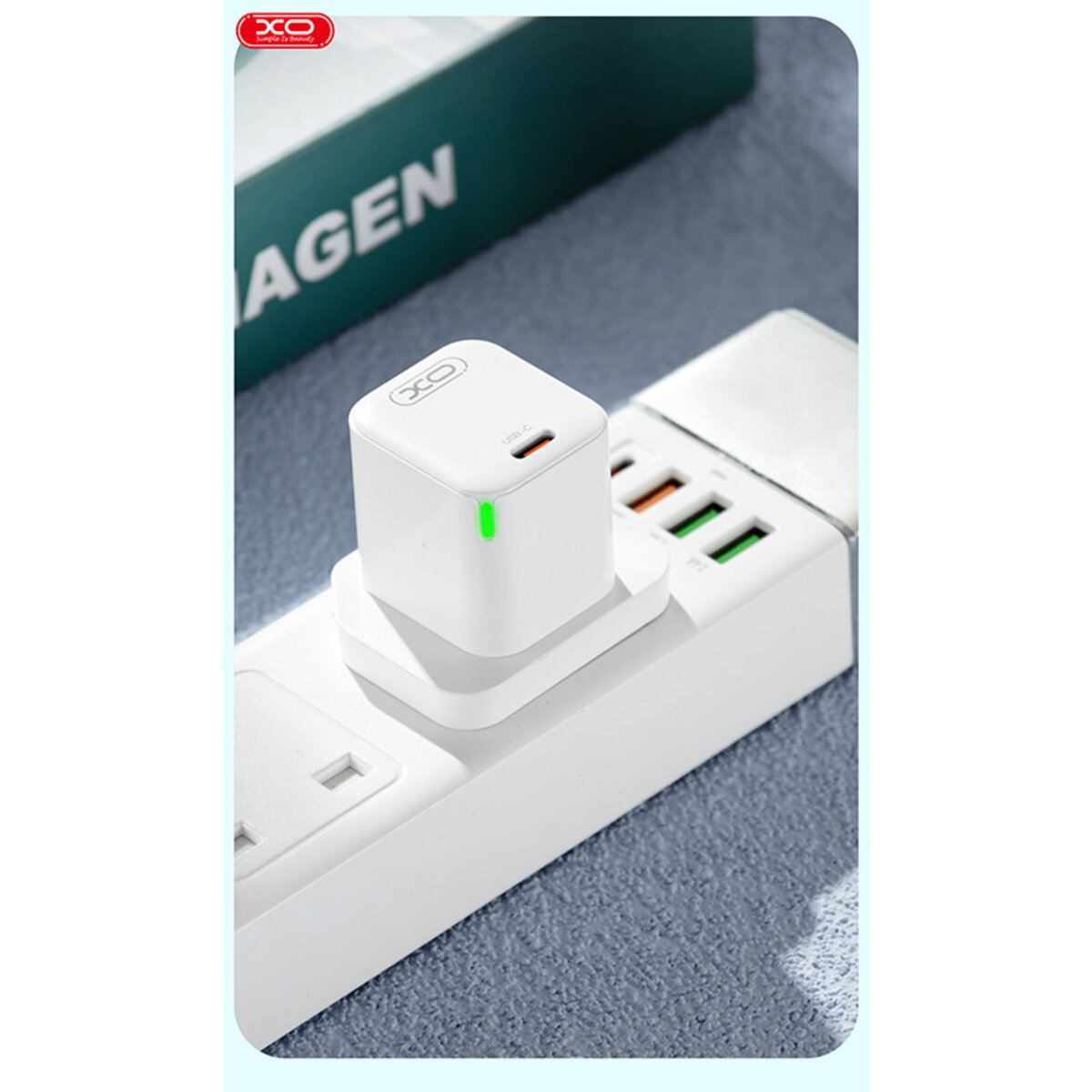 Мережевий зарядний пристрій XO CE06 PD 30W GaN + Lightning кабель білий (XO-CE06+L) дивитися фото №7