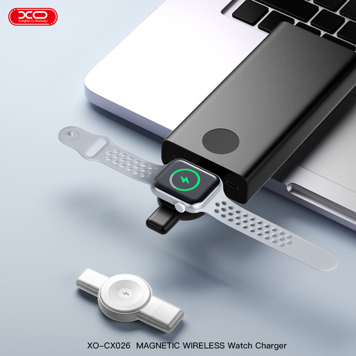 Бездротовий зарядний пристрій XO CX026 Watch Wireless Charger Apple/Samsung USB/Type-C білий (XO-CX026-White) дивитися фото №5
