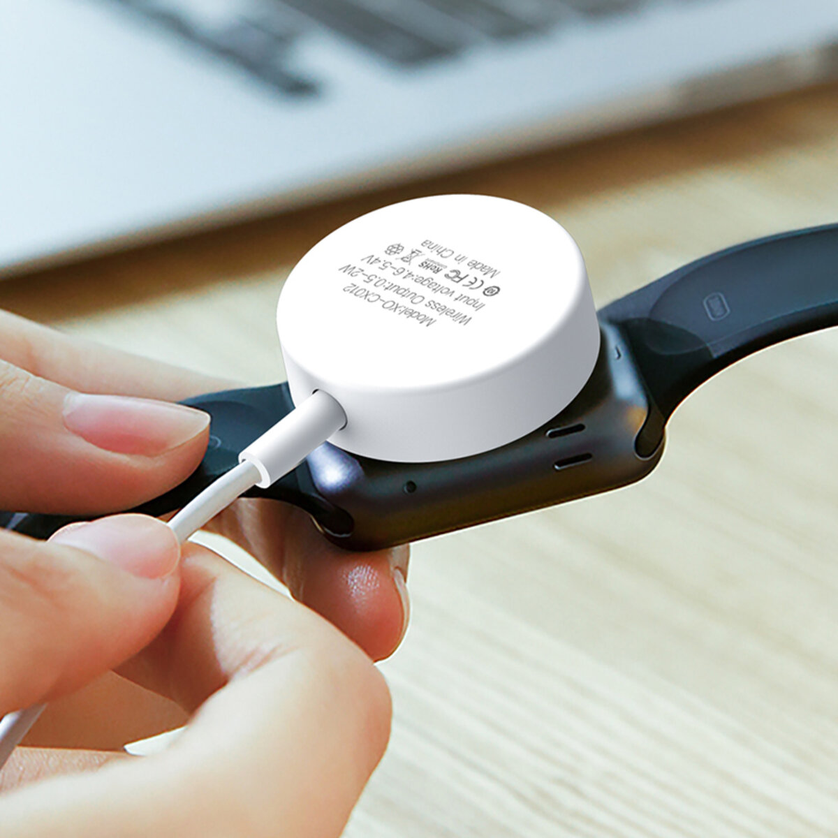 Бездротовий зарядний пристрій XO CX012 Watch Wireless Charger USB-A білий (XO-CX012) дивитися фото №4