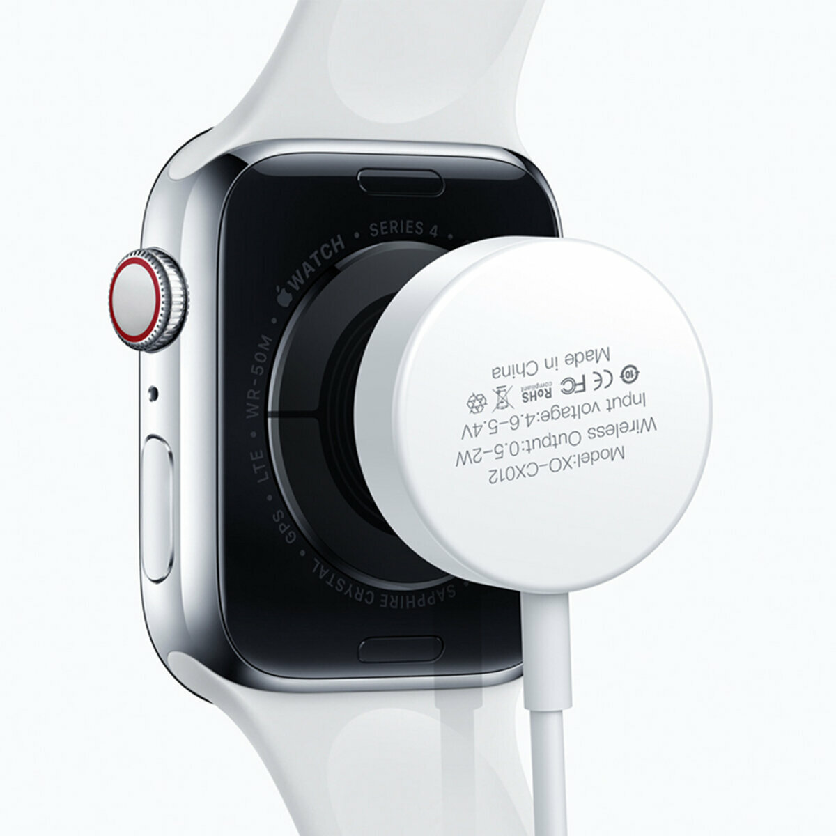 Бездротовий зарядний пристрій XO CX012 Watch Wireless Charger USB-A білий (XO-CX012) дивитися фото №5