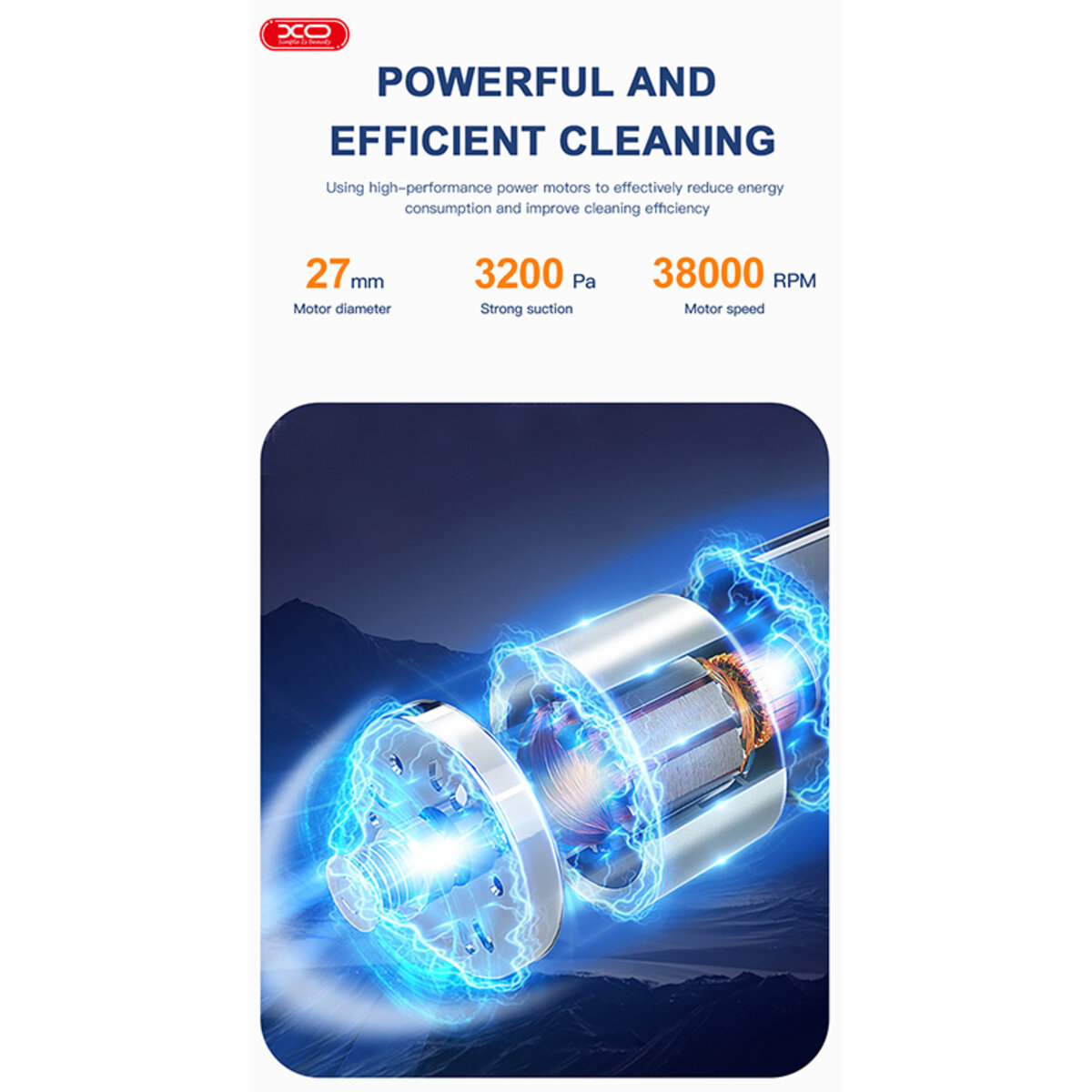 Пилосос портативний XO CZ007 37Вт акумуляторний білий (XO-CZ007) дивитися фото №5