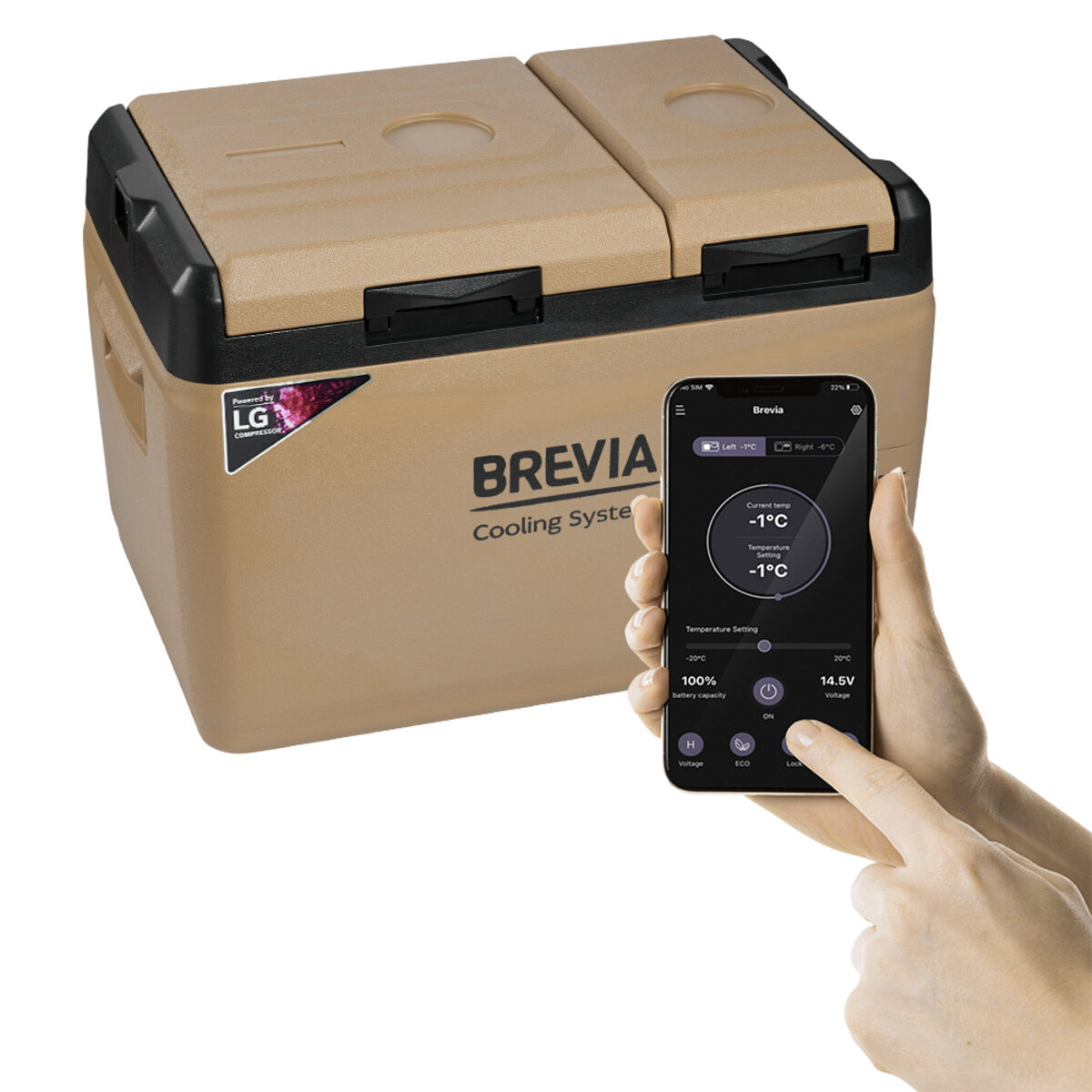 Холодильник автомобільний Brevia 31л (компресор LG) двокамерний 23335 (23335) дивитися фото №2
