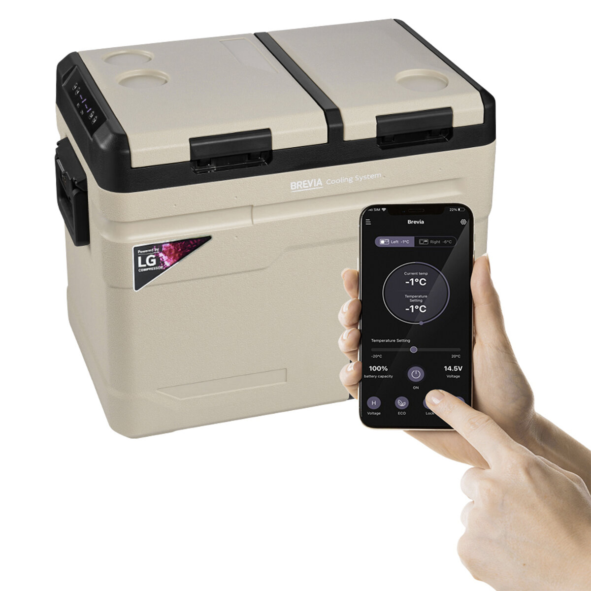 Холодильник автомобільний Brevia 47л (компресор LG) двокамерний 23525 (23525) дивитися фото №2