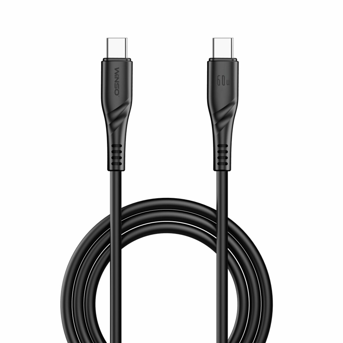 Кабель Winso Pro Type-C to Type-C 60W PVC 1м чорний (221105B) дивитися фото №1
