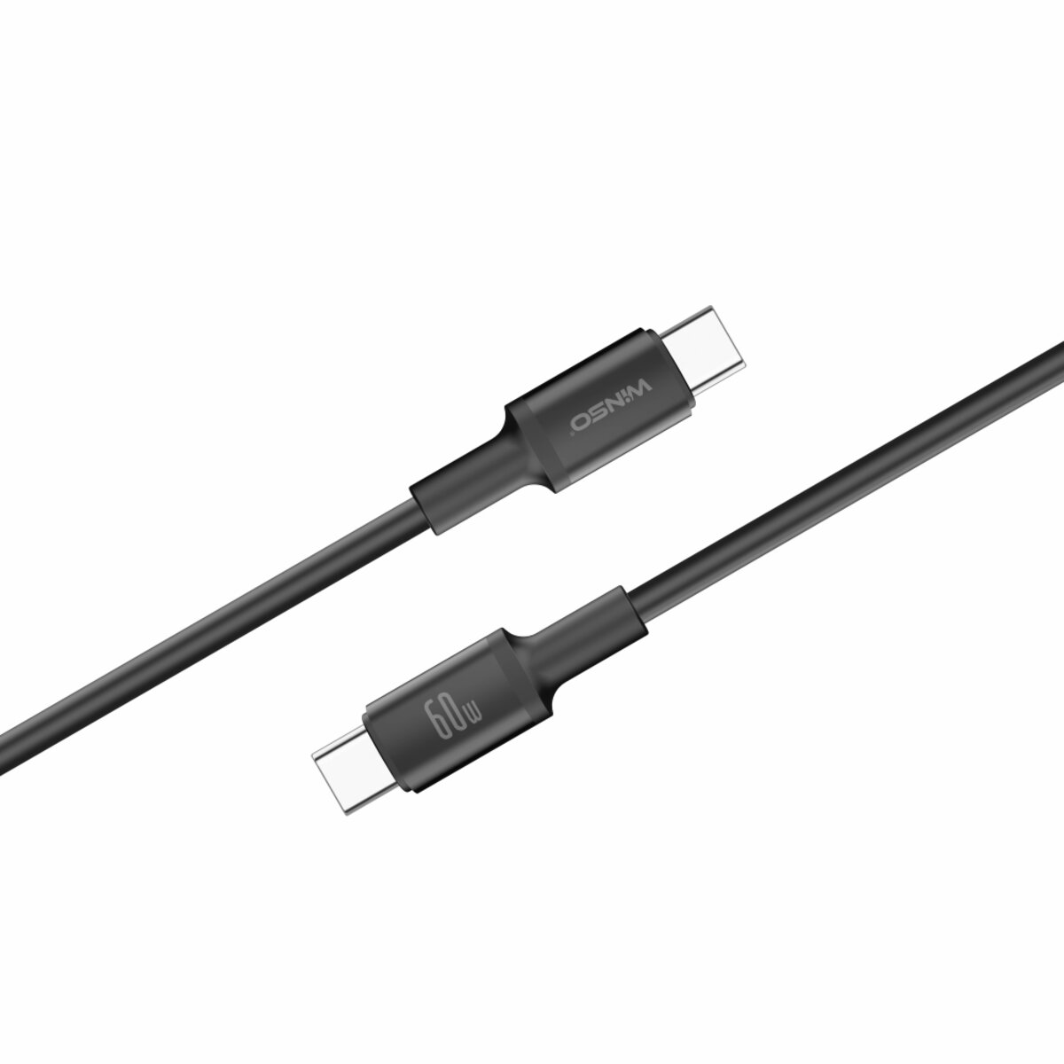 Кабель Winso Pro Type-C to Type-C 60W TPE 1,2м чорний (222125B) дивитися фото №2