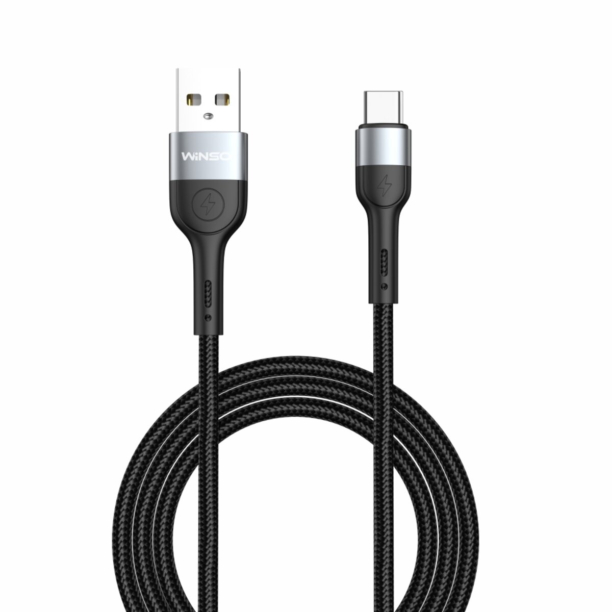 Кабель Winso Pro USB to Type-C TPE+плетіння 1,2м чорний (223123B) дивитися фото №1