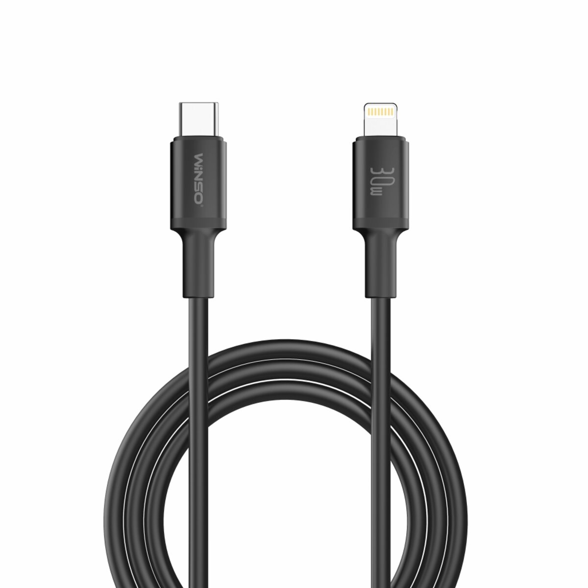 Кабель Winso Pro Type-C to Lightning 30W TPE 1,2м чорний (222124B) дивитися фото №1