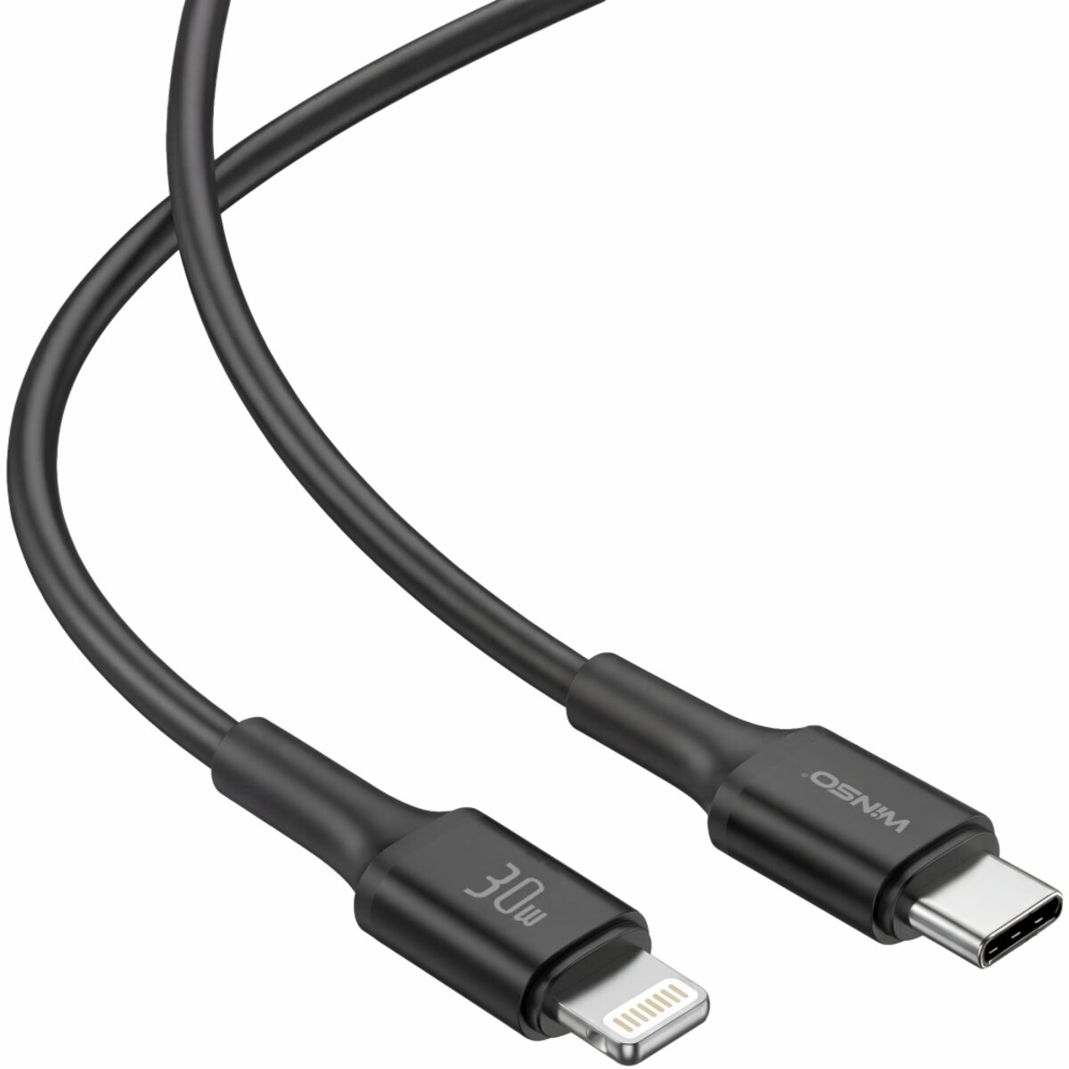 Кабель Winso Pro Type-C to Lightning 30W TPE 1,2м чорний (222124B) дивитися фото №3