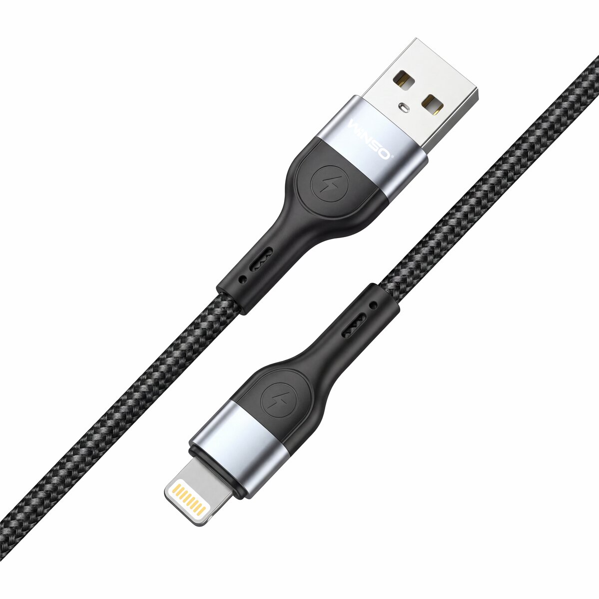 Кабель Winso Pro USB to Lightning TPE+плетіння 1,2м чорний (223122B) дивитися фото №2