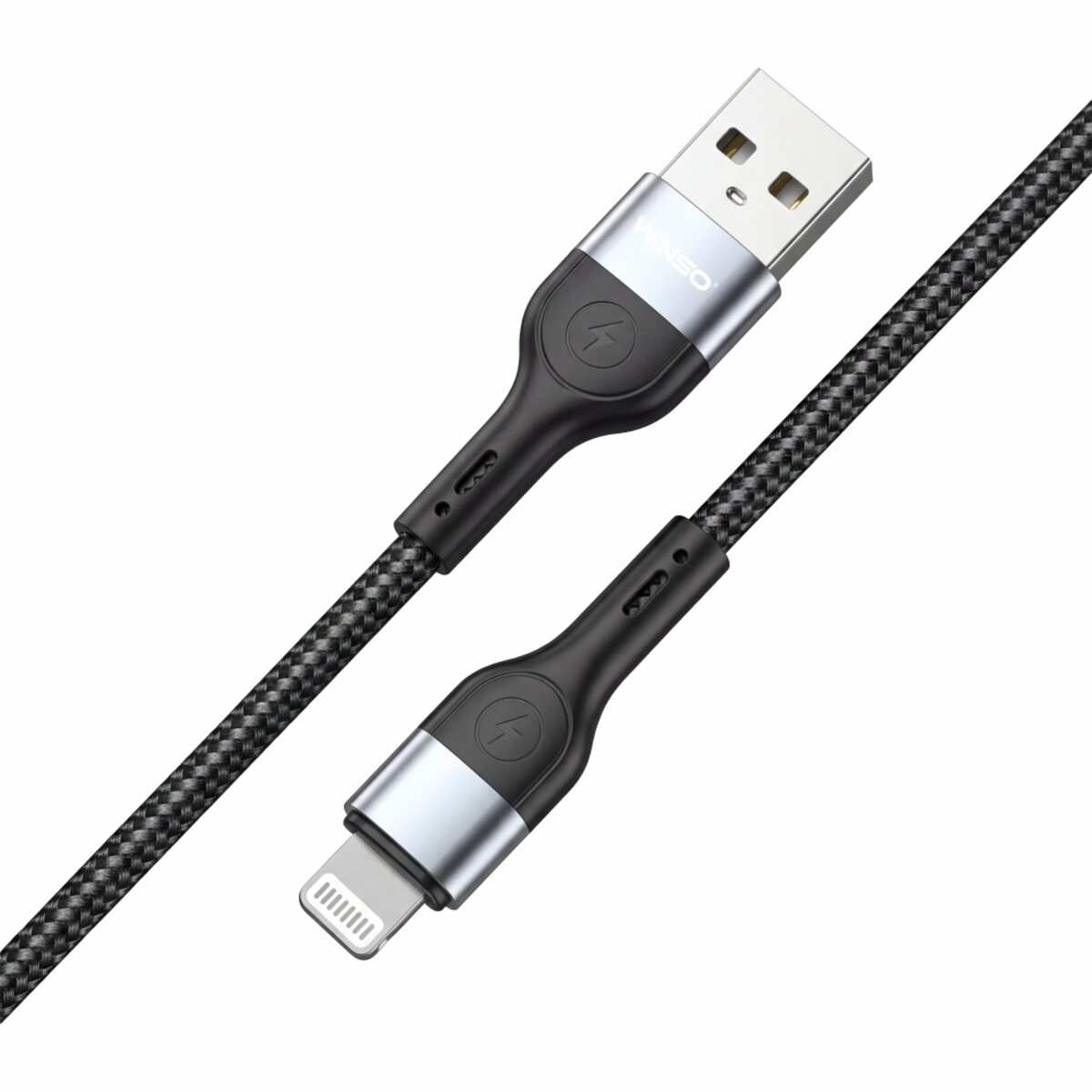 Кабель Winso Pro USB to Lightning TPE+плетіння 1м чорний (223102B) дивитися фото №2