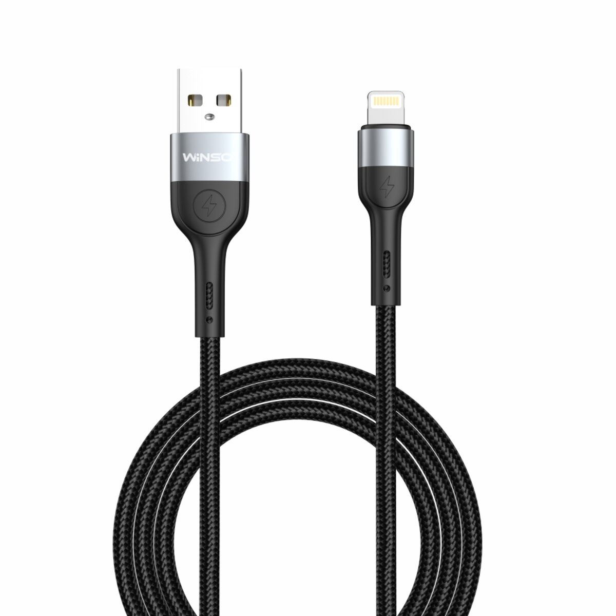 Кабель Winso Pro USB to Lightning TPE+плетіння 1м чорний (223102B) дивитися фото №1