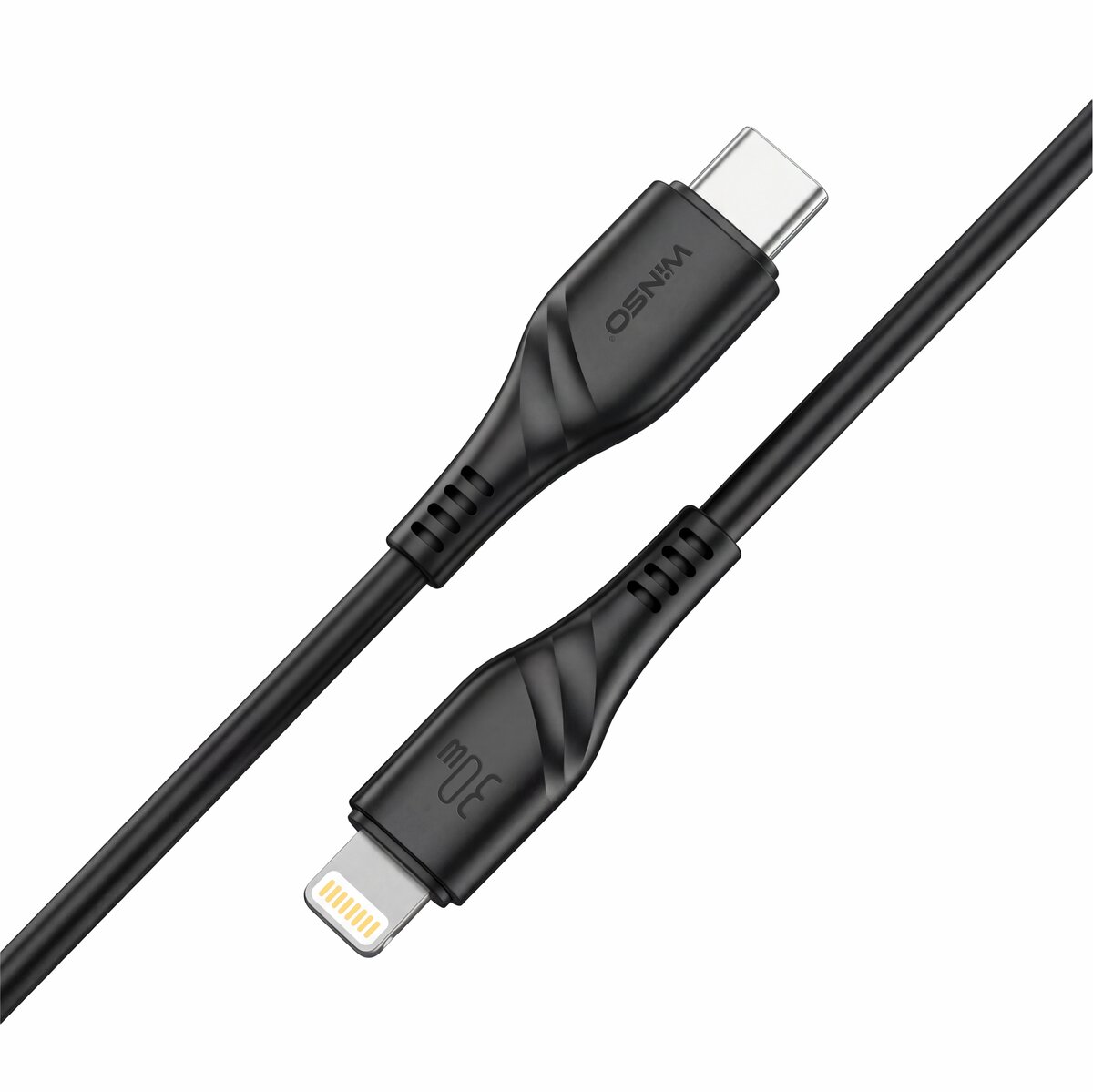 Кабель Winso Pro Type-C to Lightning 30W PVC 1м чорний (221104B) дивитися фото №2