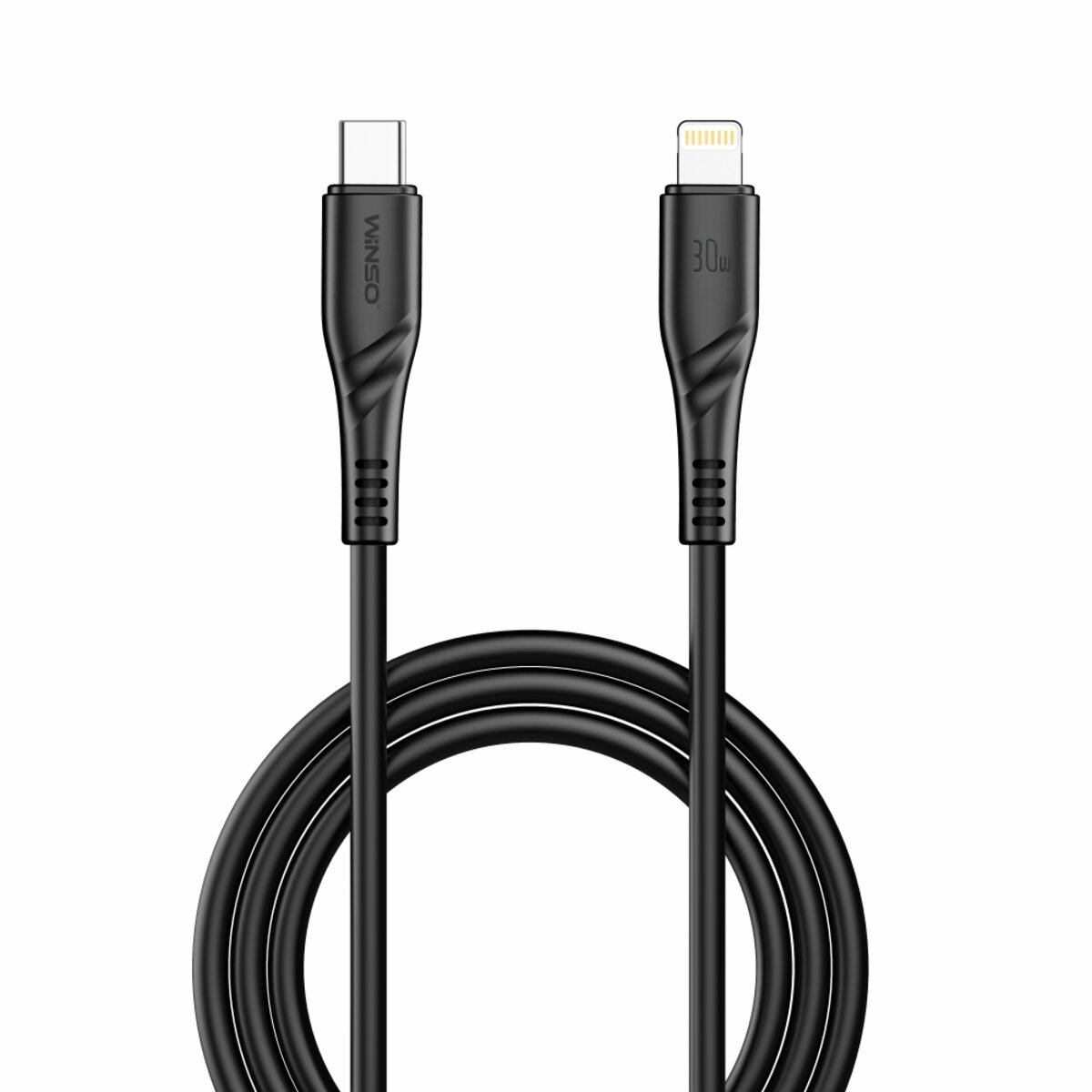 Кабель Winso Pro Type-C to Lightning 30W PVC 1м чорний (221104B) дивитися фото №1