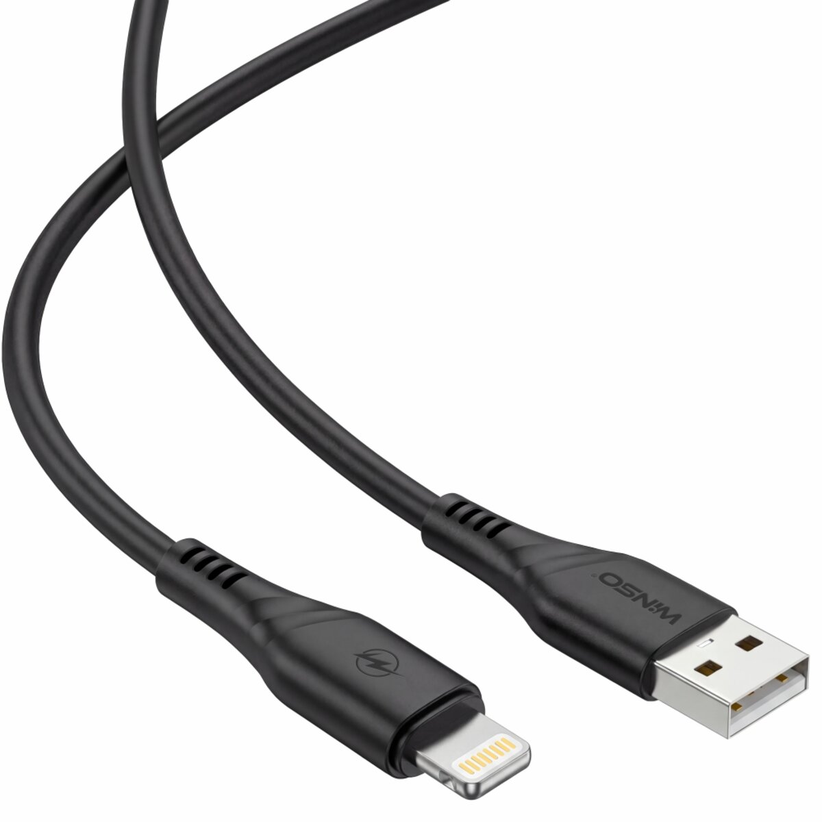 Кабель Winso Pro USB to Lightning PVC 1м чорний (221102B) дивитися фото №3