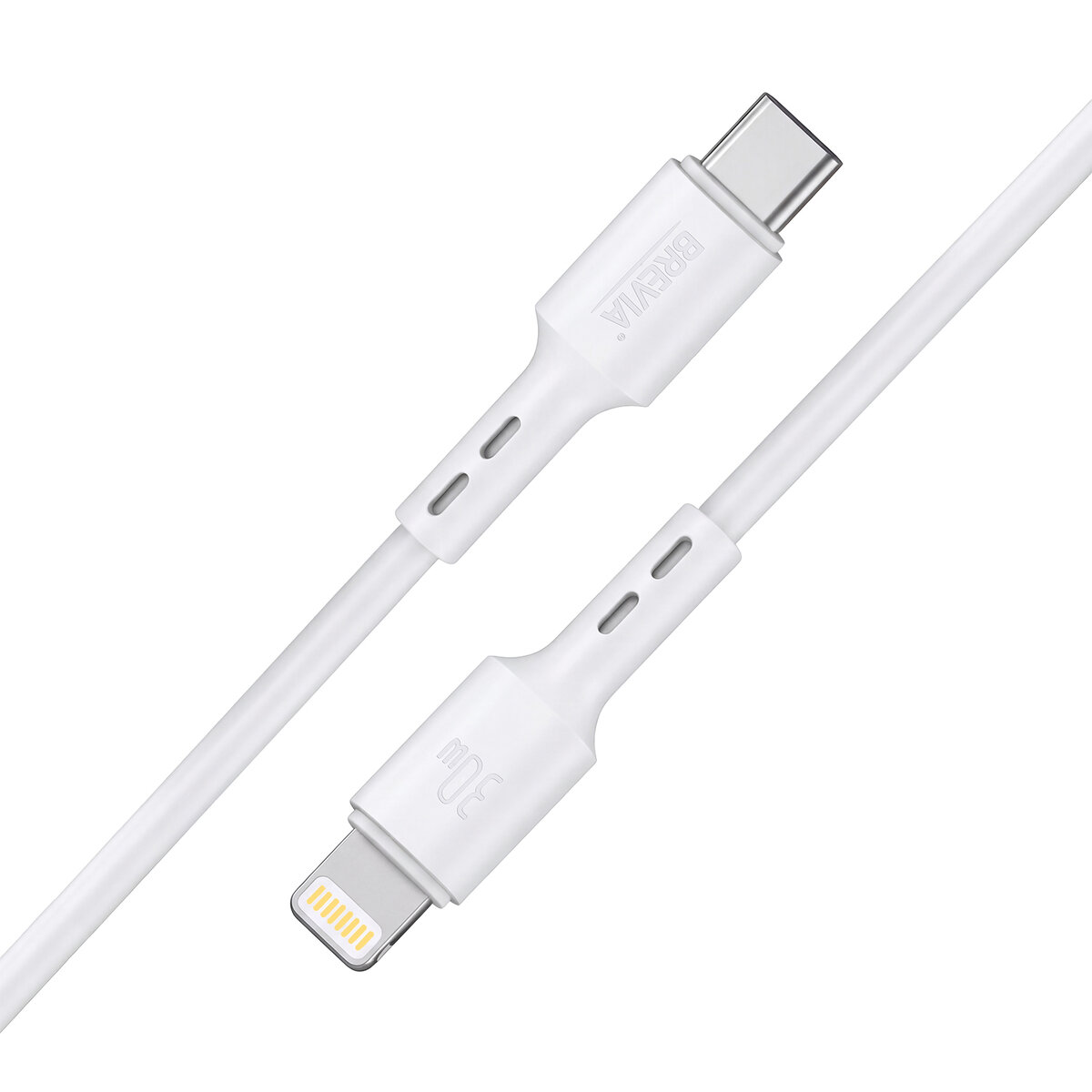 Кабель Brevia Type-C to Lightning 30W 1м, белый ZIP (51100WCLZ1) смотреть фото №2
