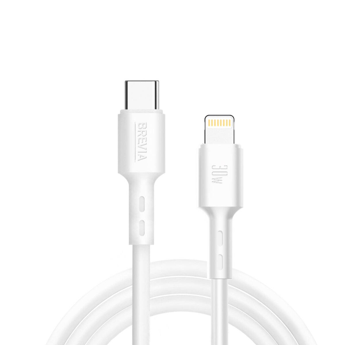 Кабель Brevia Type-C to Lightning 30W 1м, белый ZIP (51100WCLZ1) смотреть фото №1