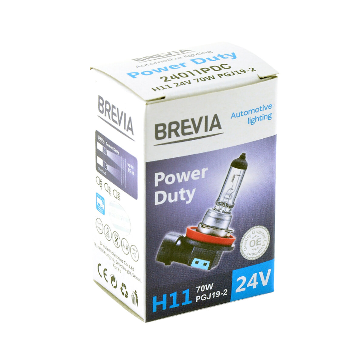 Галогенова лампа Brevia H11 24V 70W PGJ19-2 Power Duty CP (24011PDC) дивитися фото №1