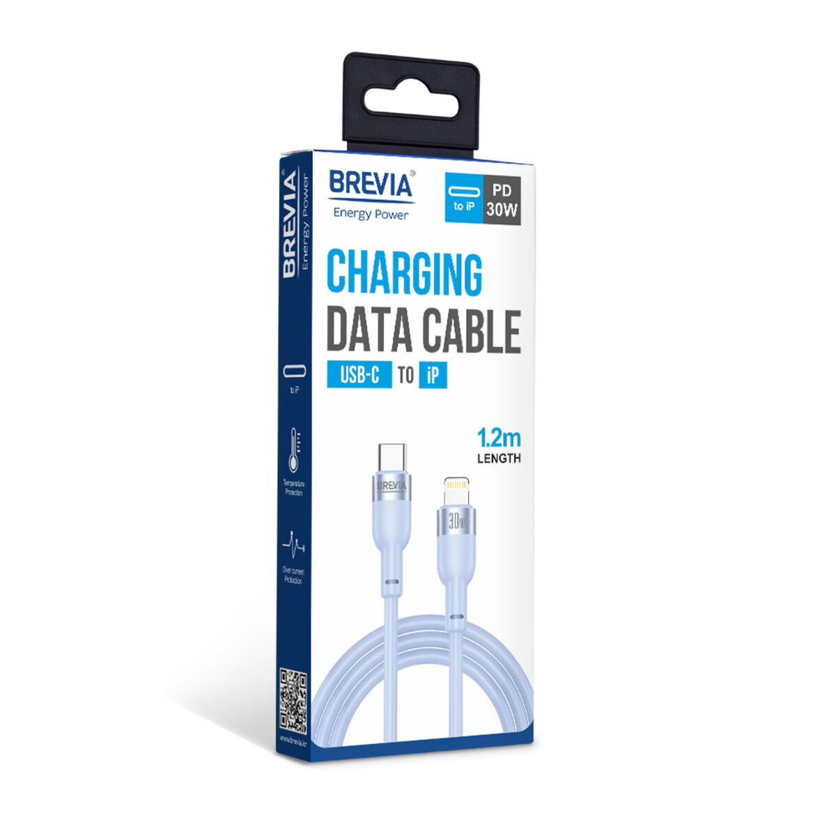 Кабель Brevia Type-C to Lightning 30W 1,2м, синий box (52120UCLC1) смотреть фото №4
