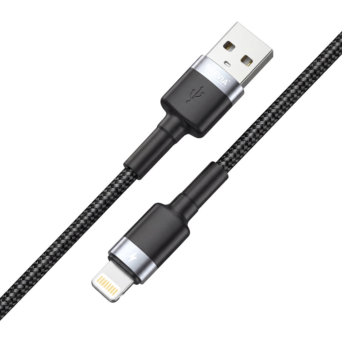 Кабель Brevia USB to Lightning 2,4А 1,2м, черный box (53120BULC1) смотреть фото №2