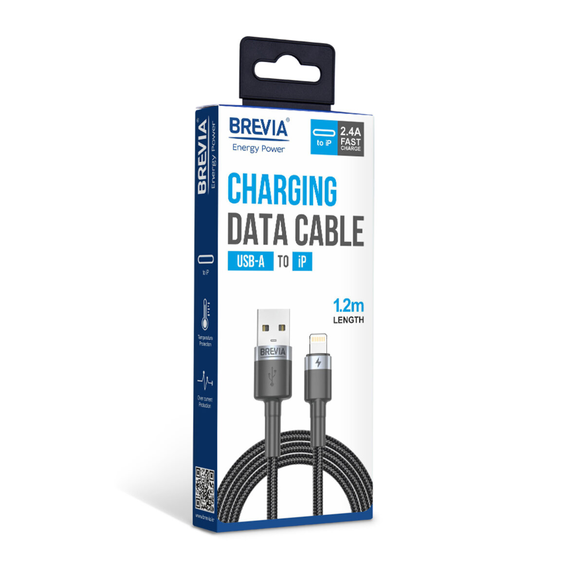 Кабель Brevia USB to Lightning 2,4А 1,2м, черный box (53120BULC1) смотреть фото №4