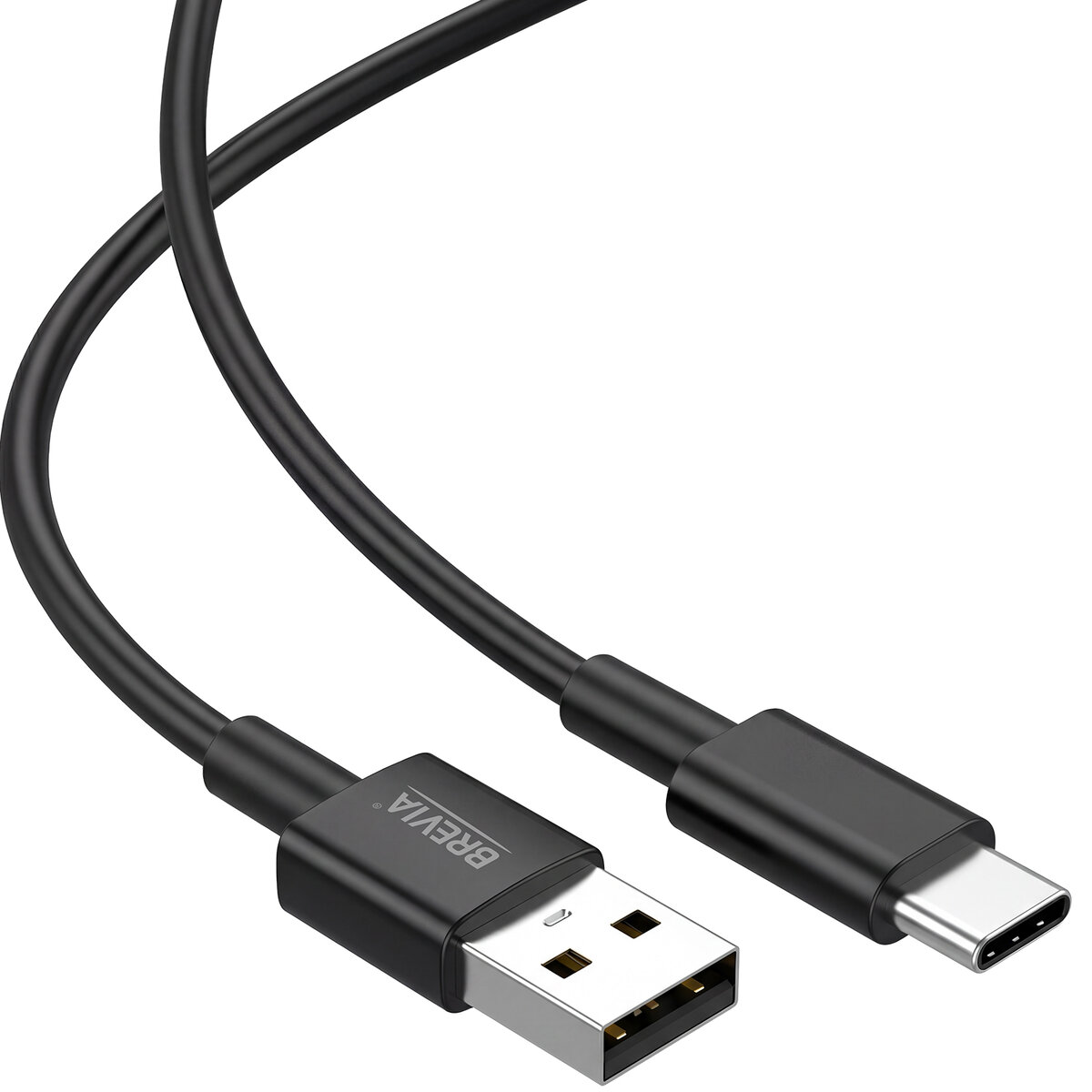Кабель Brevia USB to Type-C 2,4А 1м, черный ZIP (55100BUCZ1) смотреть фото №3