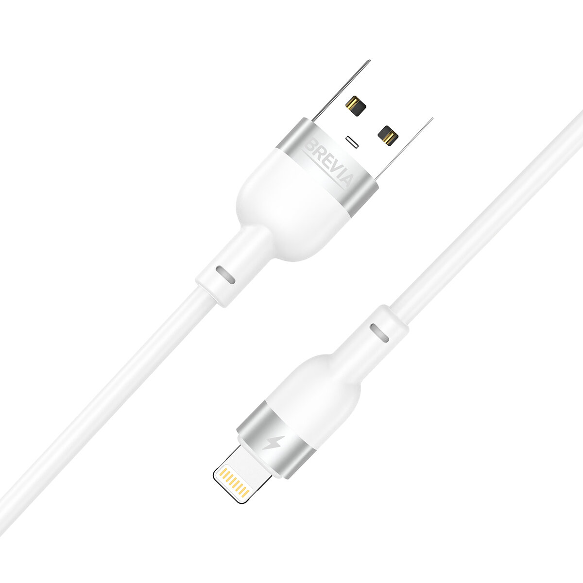 Кабель Brevia USB to Lightning 2,4A 1,2м, белый ZIP (52120WULZ1) смотреть фото №2