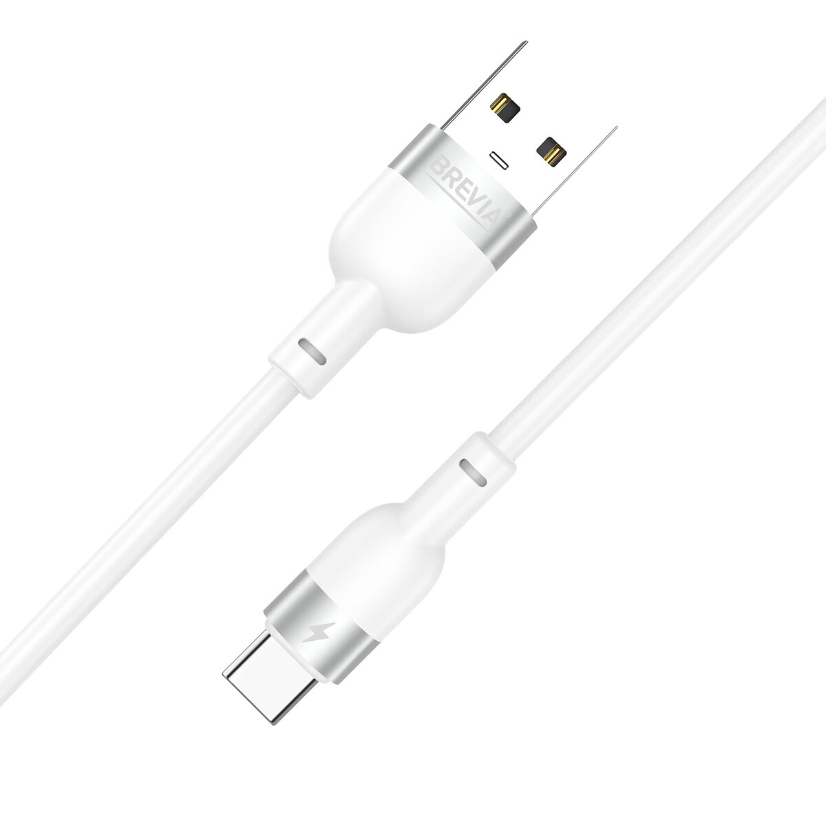 Кабель Brevia USB to Type-C 2,4А 1,2м, белый box (52120WUCC1) смотреть фото №2