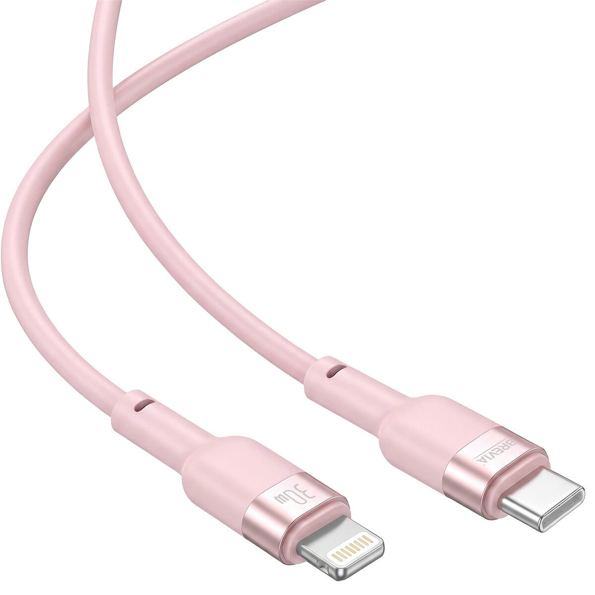 Кабель Brevia Type-C to Lightning 30W 1,2м, розовый ZIP (52120PCLZ1) смотреть фото №3