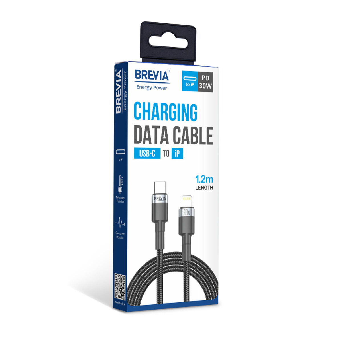 Кабель Brevia Type-C to Lightning 30W 1,2м, черный box (53120BCLC1) смотреть фото №4