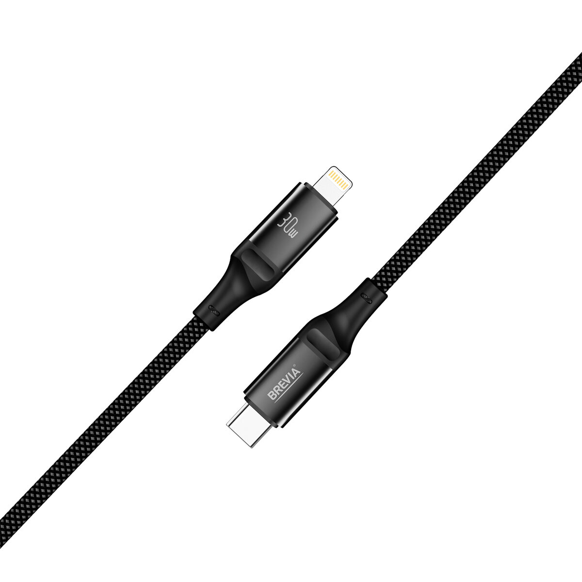 Кабель Brevia Type-C to Lightning 30W 1м, черный ZIP (56100BCLZ1) смотреть фото №2