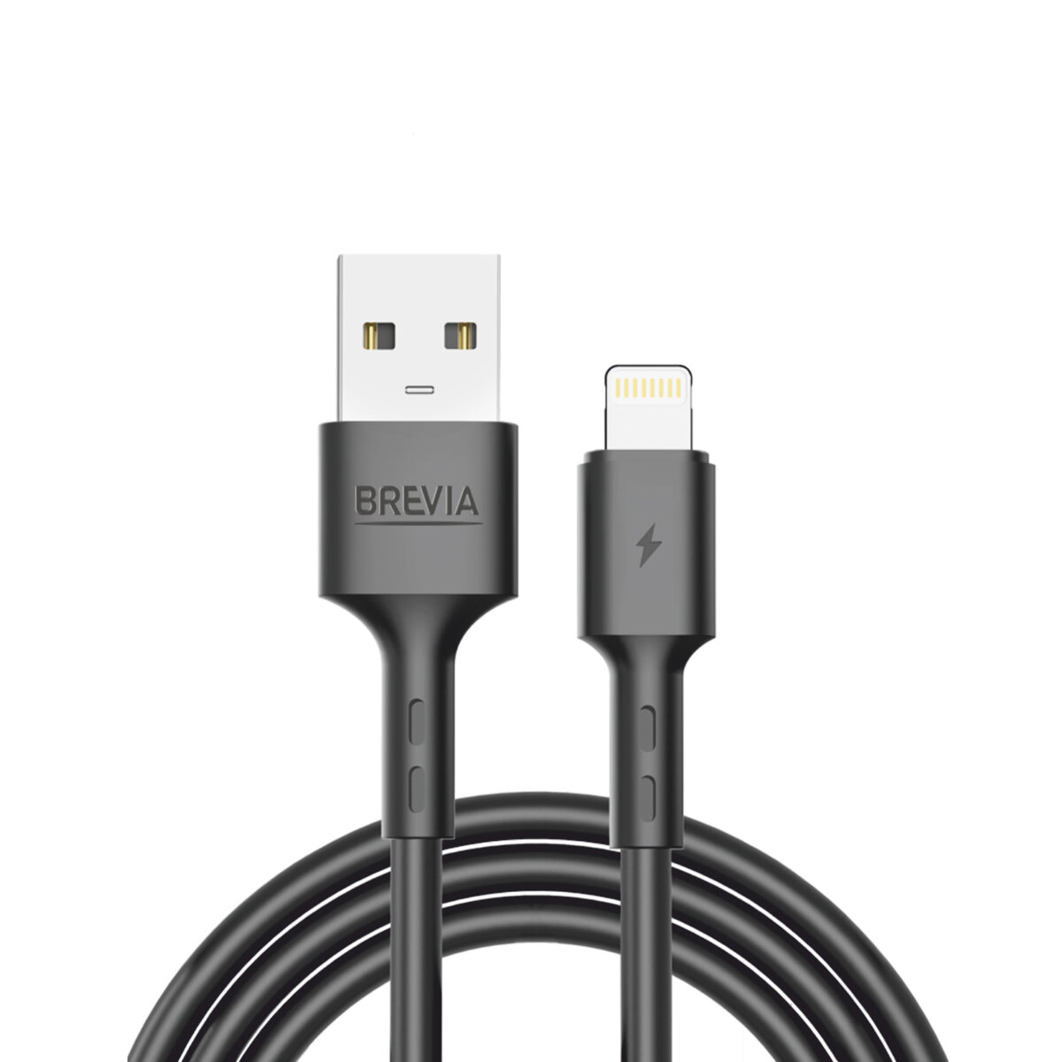 Кабель Brevia USB to Lightning 2,4A 2м, черный ZIP (51200BULZ1) смотреть фото №1