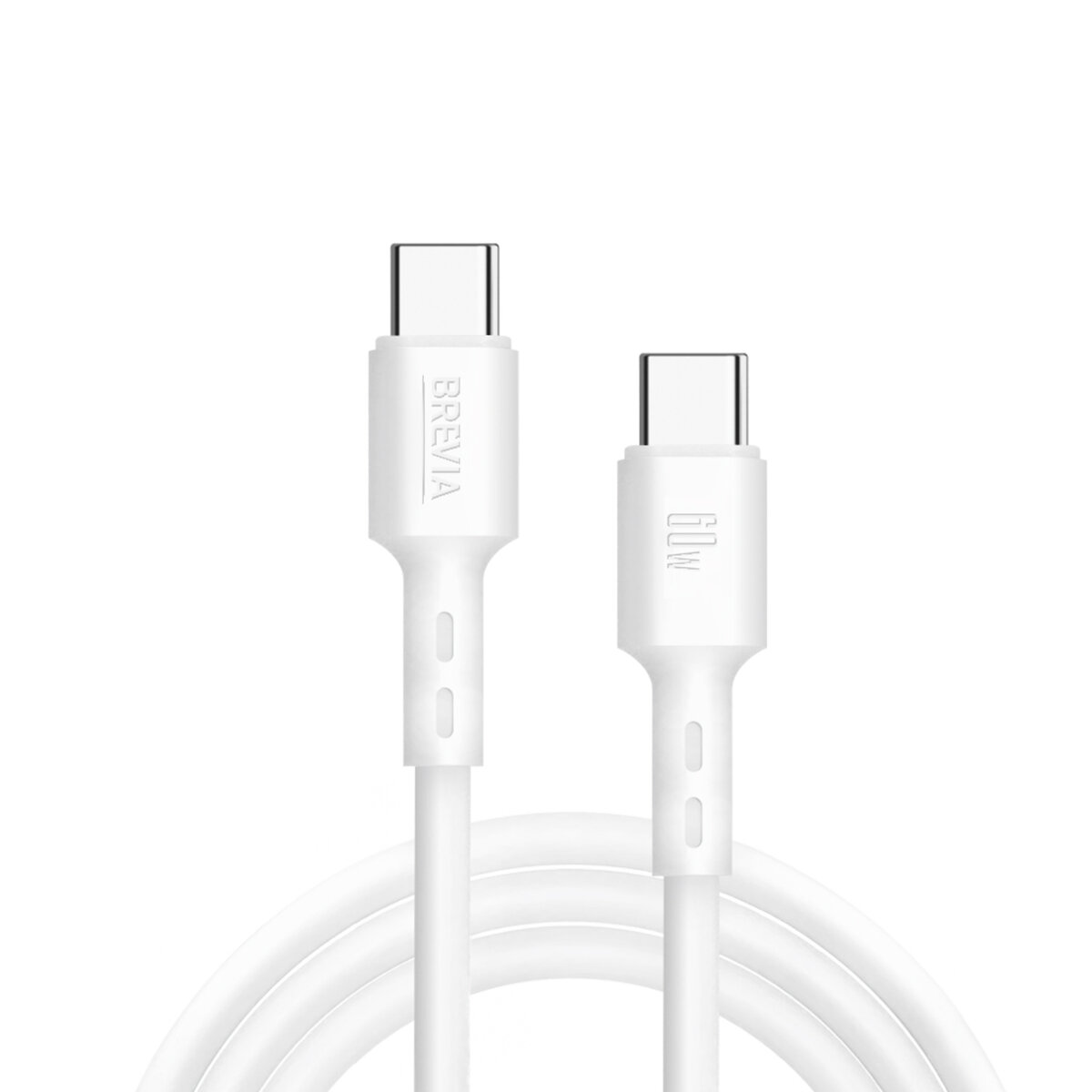 Кабель Brevia Type-C to Type-C 60W 1м, белый box (51100WCCC1) смотреть фото №1